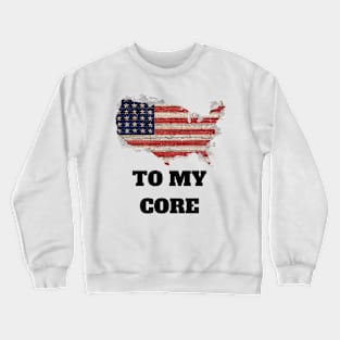 "To My Core" US Flag Graphic Crewneck Sweatshirt